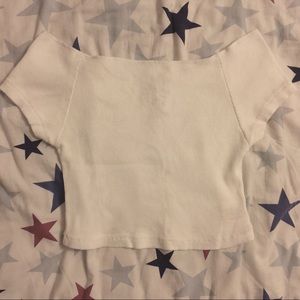 Brandy Melville White off-shoulder Top
